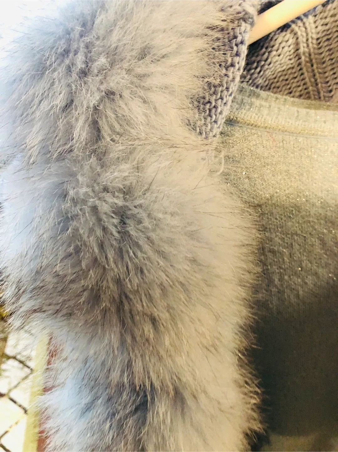 Binka Knit Cardigan with real  Fur Trim L/M image indicator(2)