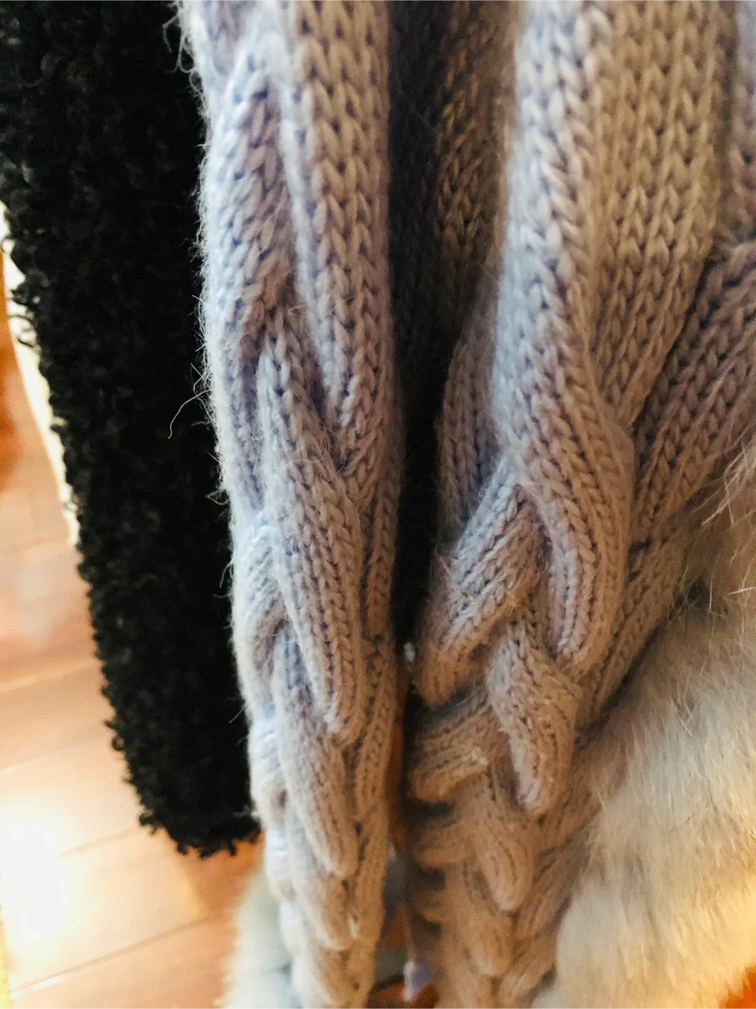 Binka Knit Cardigan with real  Fur Trim L/M image indicator(3)