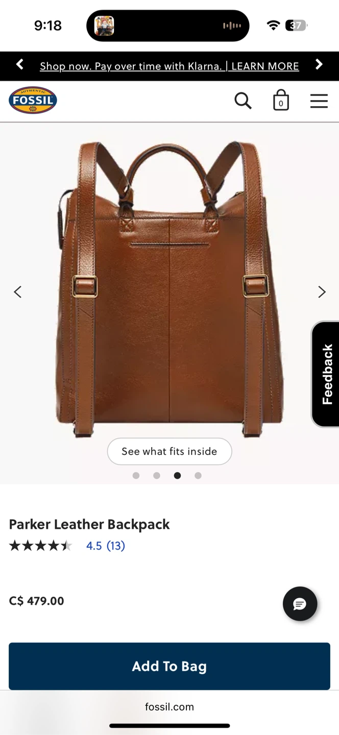 Fossil Parker Leather Backpack - Brown - photo 3