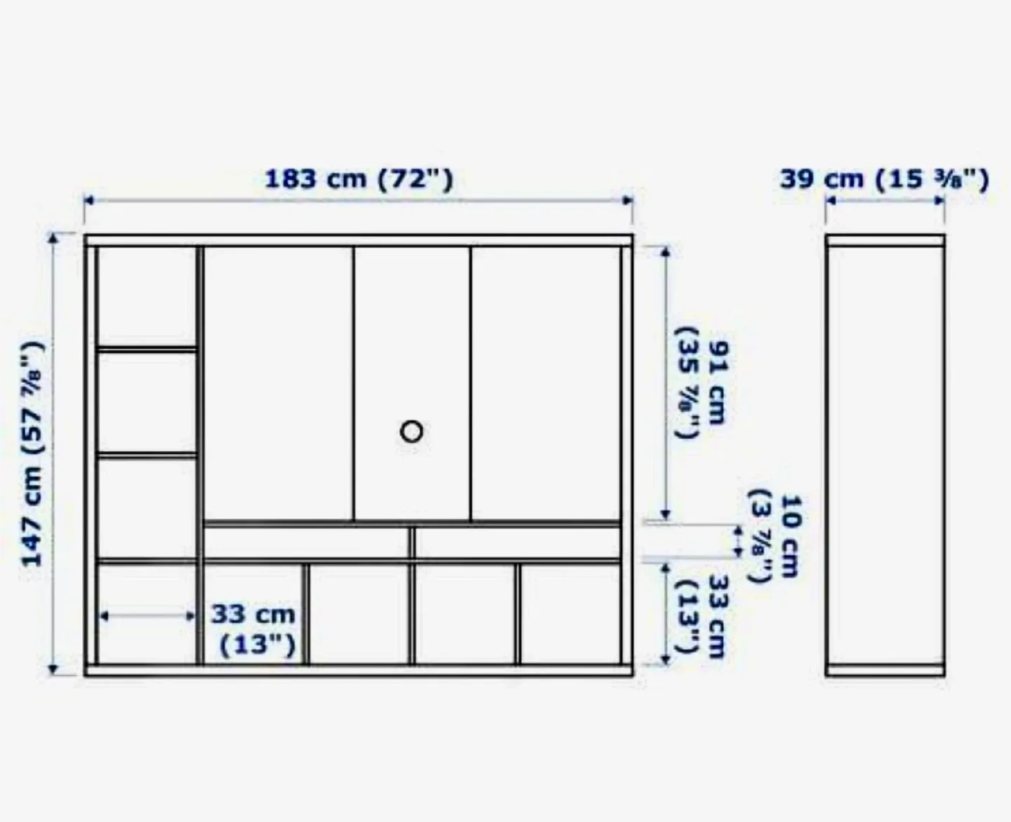 Black IKEA TV Stand and Storage Unit image indicator(4)