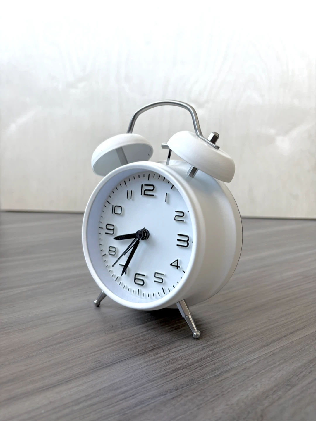 White Twin Bell Alarm Clock