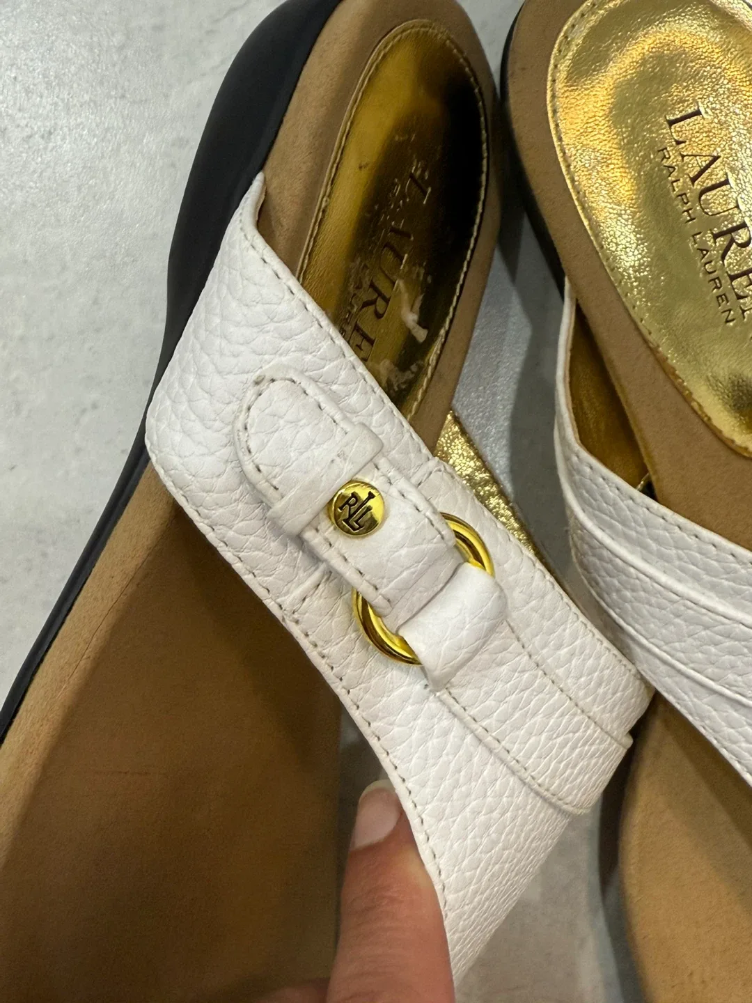 Ralph Lauren White Thong Sandals image indicator(4)