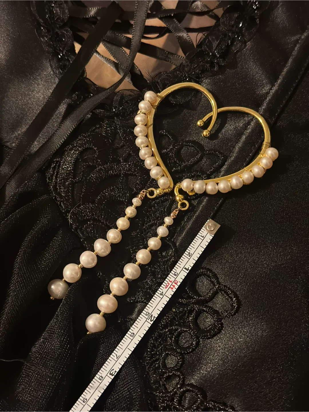 $50 Brand new White Fresh Pearl Earring Cuff , a pair image indicator(3)