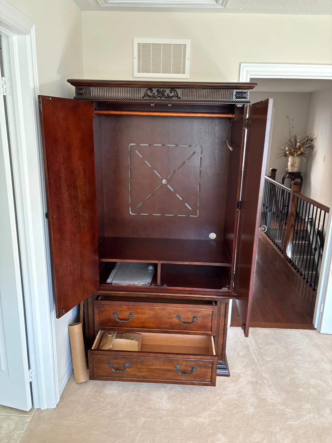 Wooden Armoire Wardrobe with Drawers