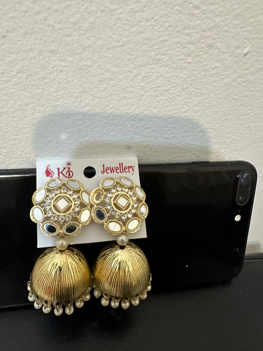 Gold Jhumka Earrings - New - photo 4