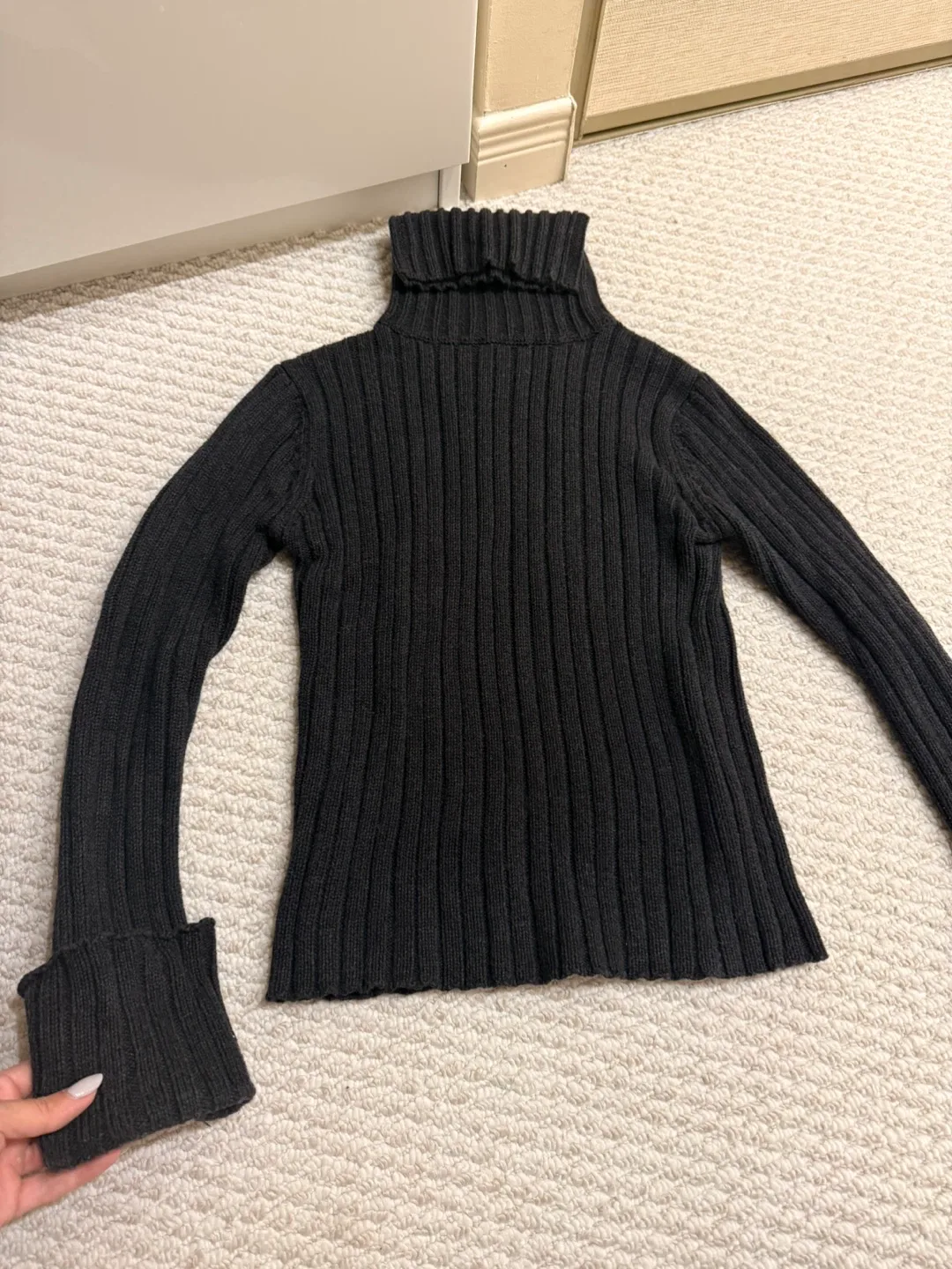 Club Monaco Black Knit Turtleneck - Size S thumbnail