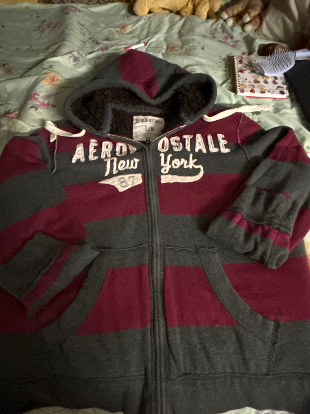 Aeropostale L/G Hoodie - Burgundy & Grey - photo 5