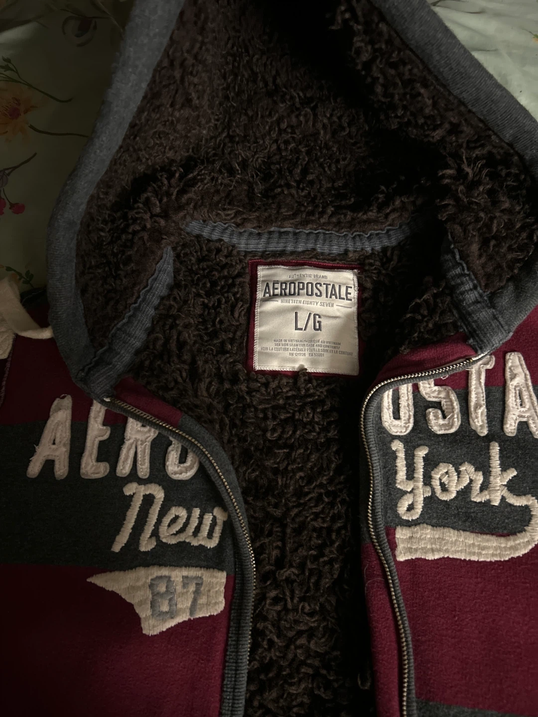 Aeropostale L/G Hoodie - Burgundy & Grey - photo 2