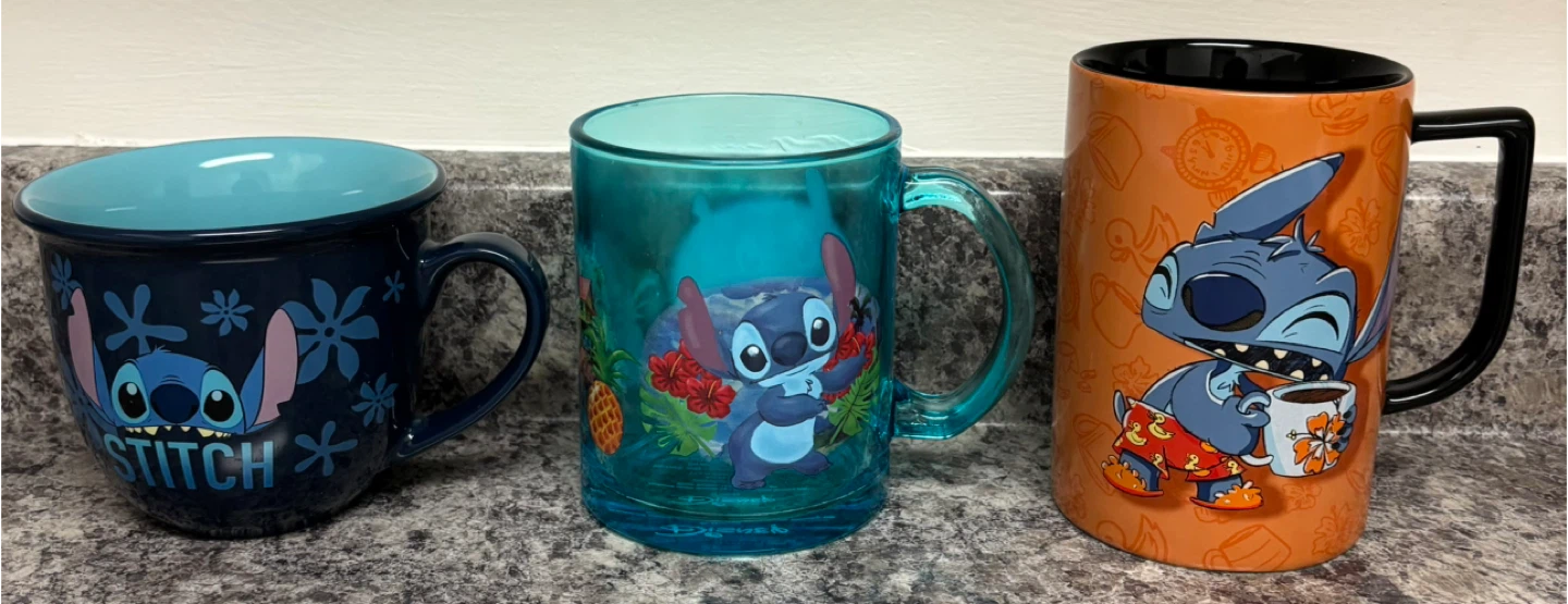 Assorted Decorative Mugs and Glasses
