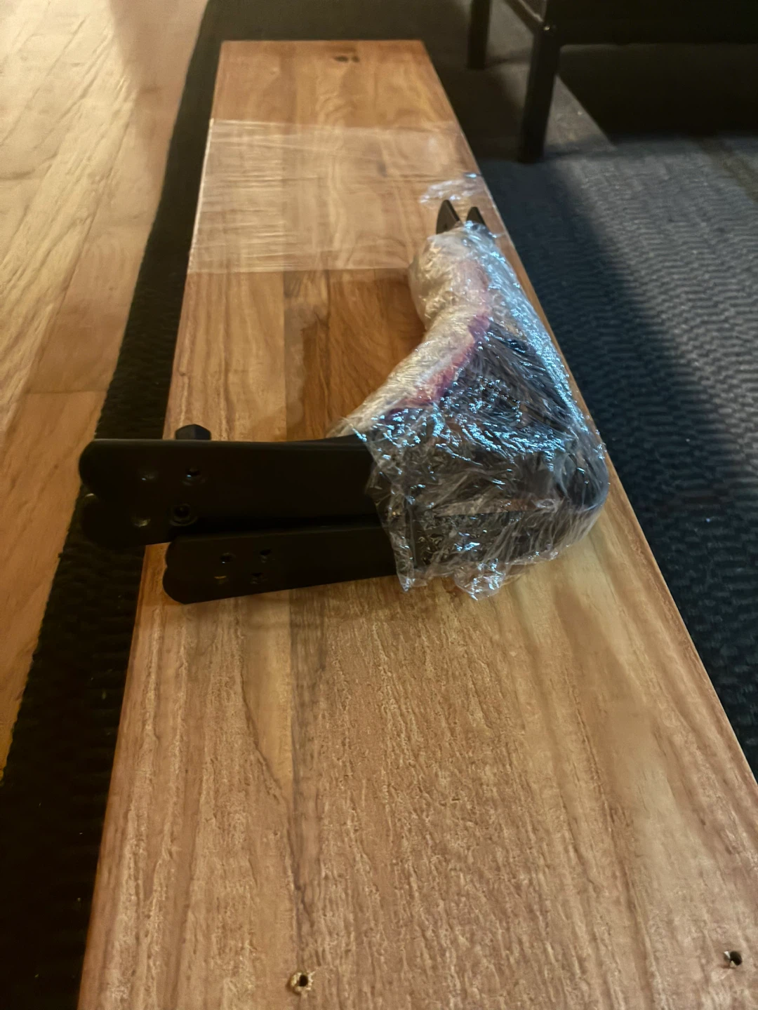 Oak Shelves (4) with Black Brackets