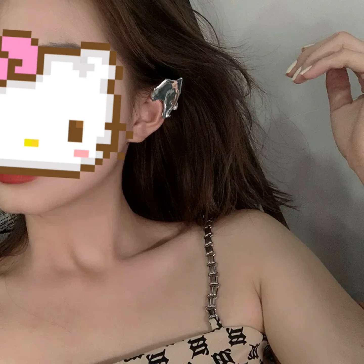 Elf silver Earrings adjustable image indicator(2)