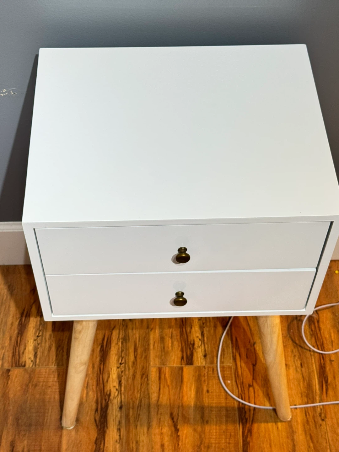 White 2-Drawer Nightstand - photo 4