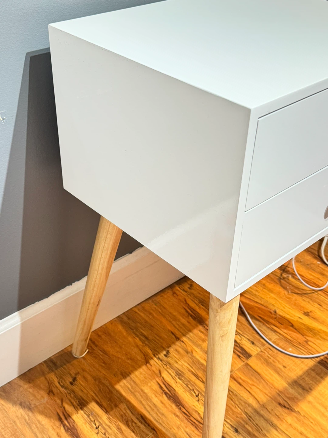 White 2-Drawer Nightstand - photo 3
