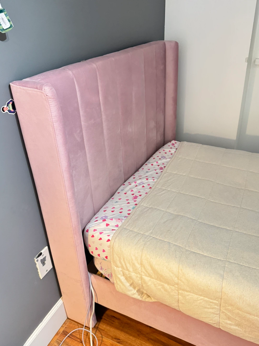 Pink Velvet Headboard - Twin Size - photo 3