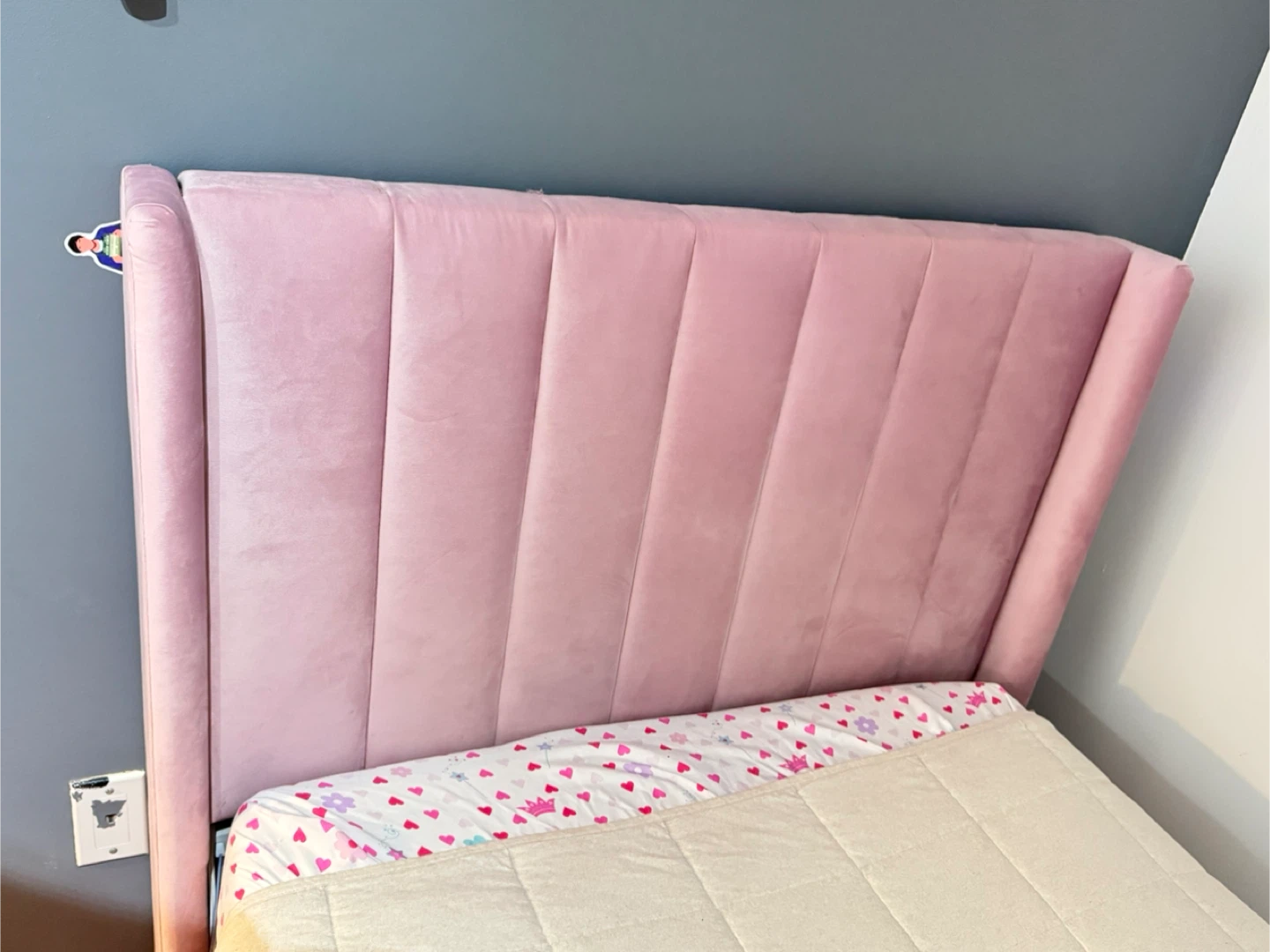 Pink Velvet Headboard - Twin Size - photo 4