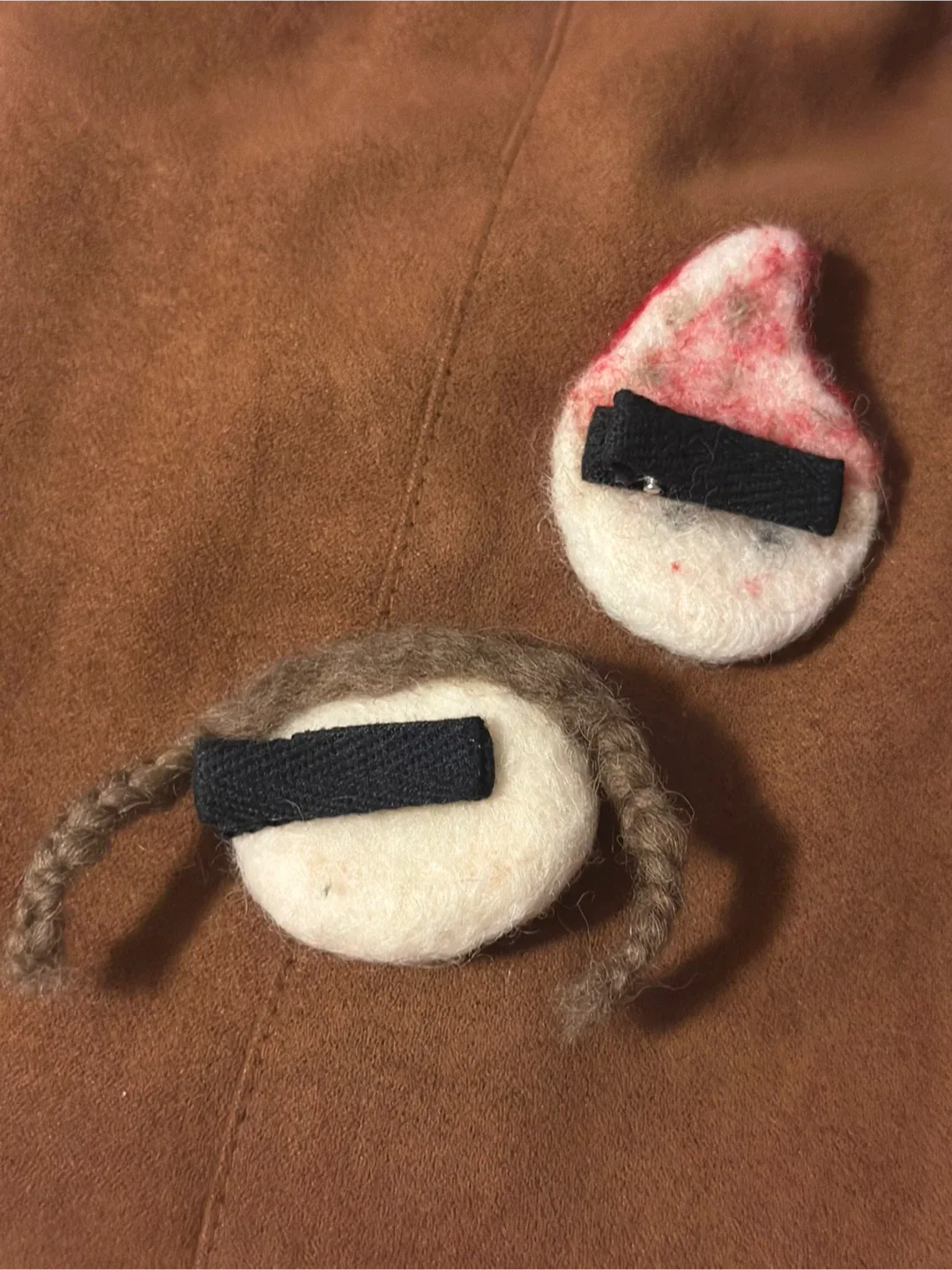 $10 Handmade wool hair clips kids Girl & Elf image indicator(2)