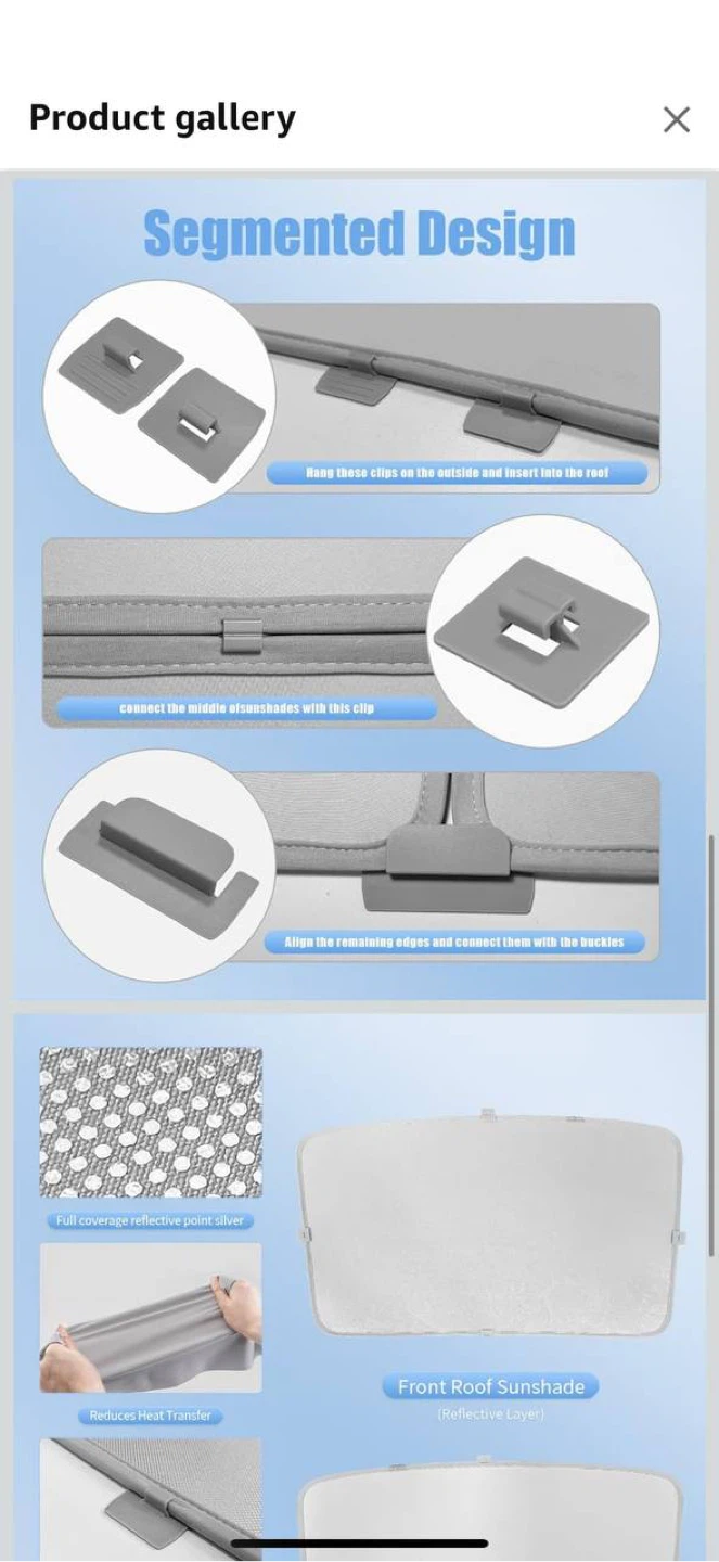 MIRAIDON 2025 Upgrade Roof Sunshade for Tesla Model Y (grey) - photo 3