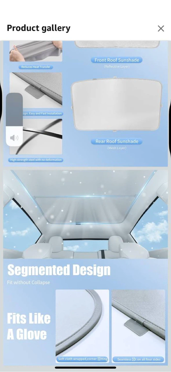 MIRAIDON 2025 Upgrade Roof Sunshade for Tesla Model Y (grey)
