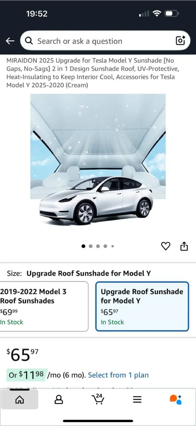 MIRAIDON 2025 Upgrade Roof Sunshade for Tesla Model Y (grey) image indicator(6)