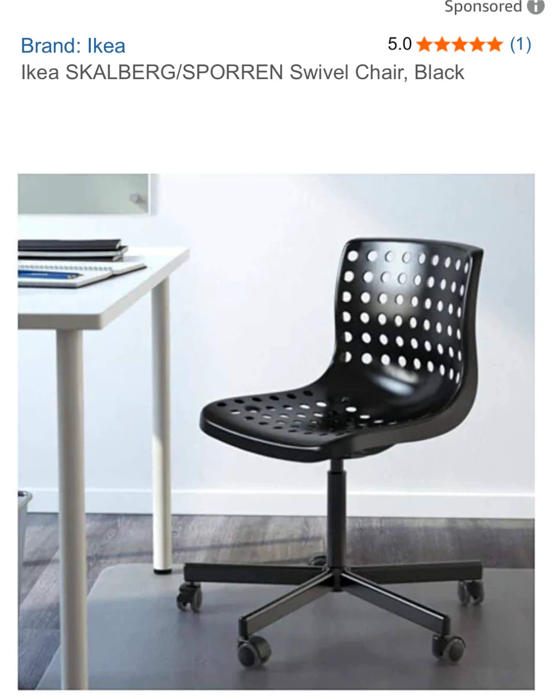Ikea SKALBERG/SPORREN Swivel Chair, Black