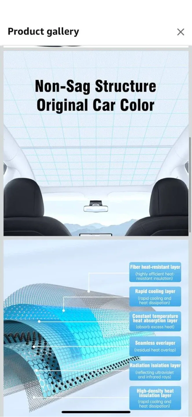 MIRAIDON 2-in-1 Glass Roof Sunshade for Tesla Model 3 (2019/22 image indicator(4)