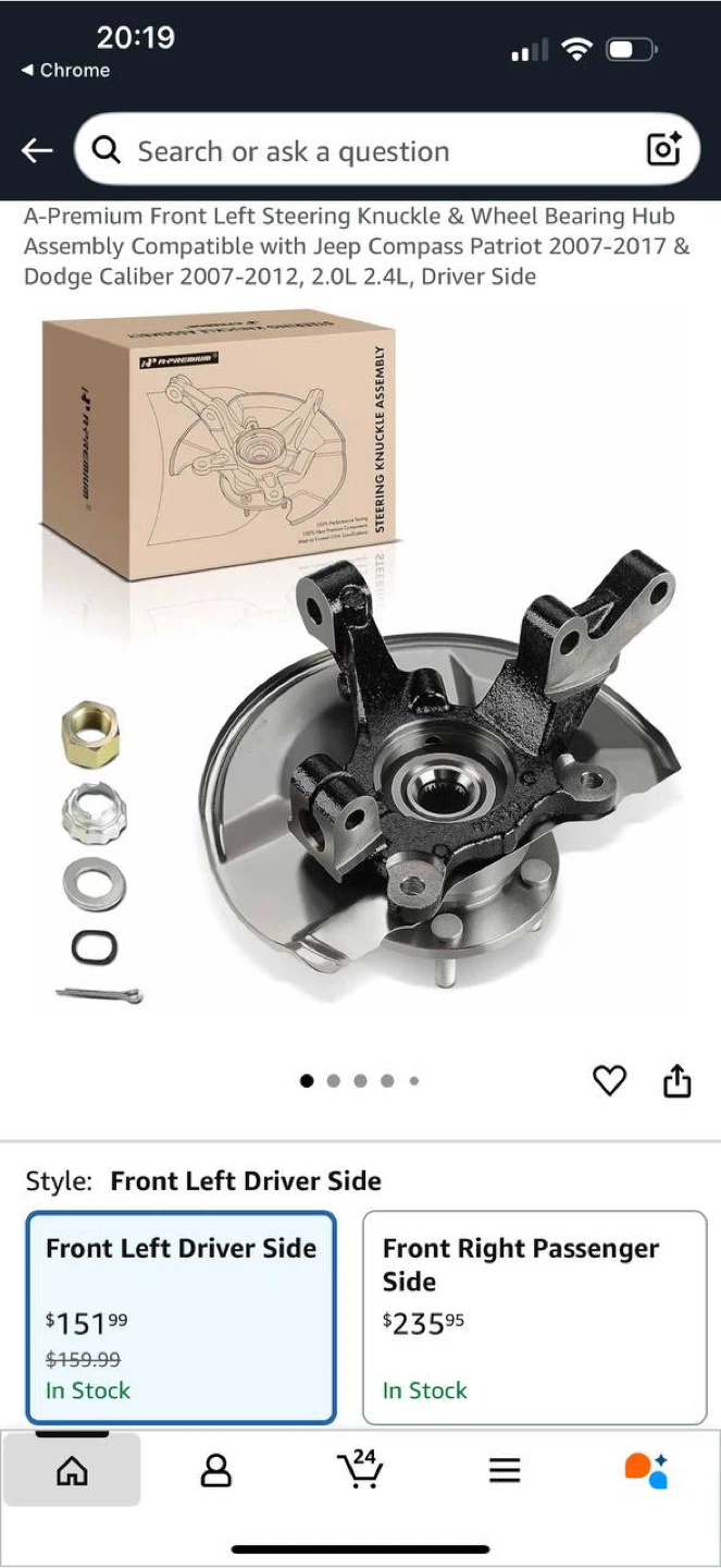 A-Premium Front Left Steering Knuckle & Wheel Bearing Hub Assem