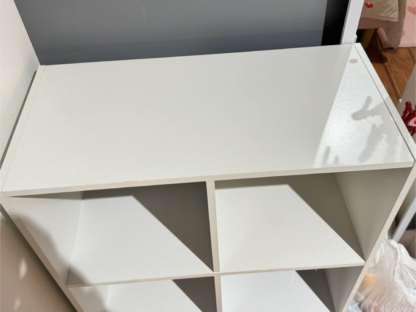 White 8-Cube Storage Shelf - photo 2