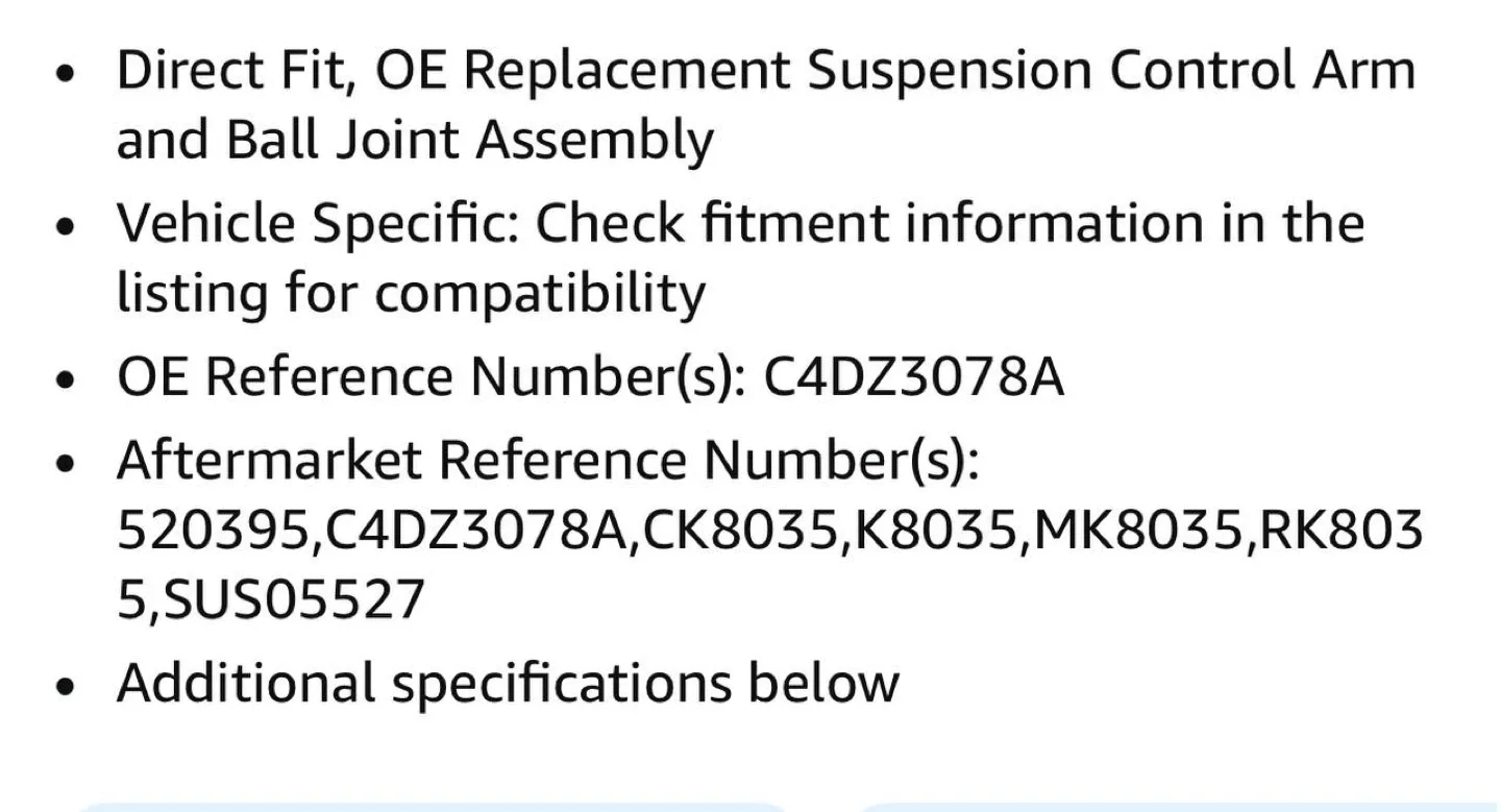 TRQ Front LowerControlArm w/Ball Joint–Ford Falcon/Must 1964/66 image indicator(2)