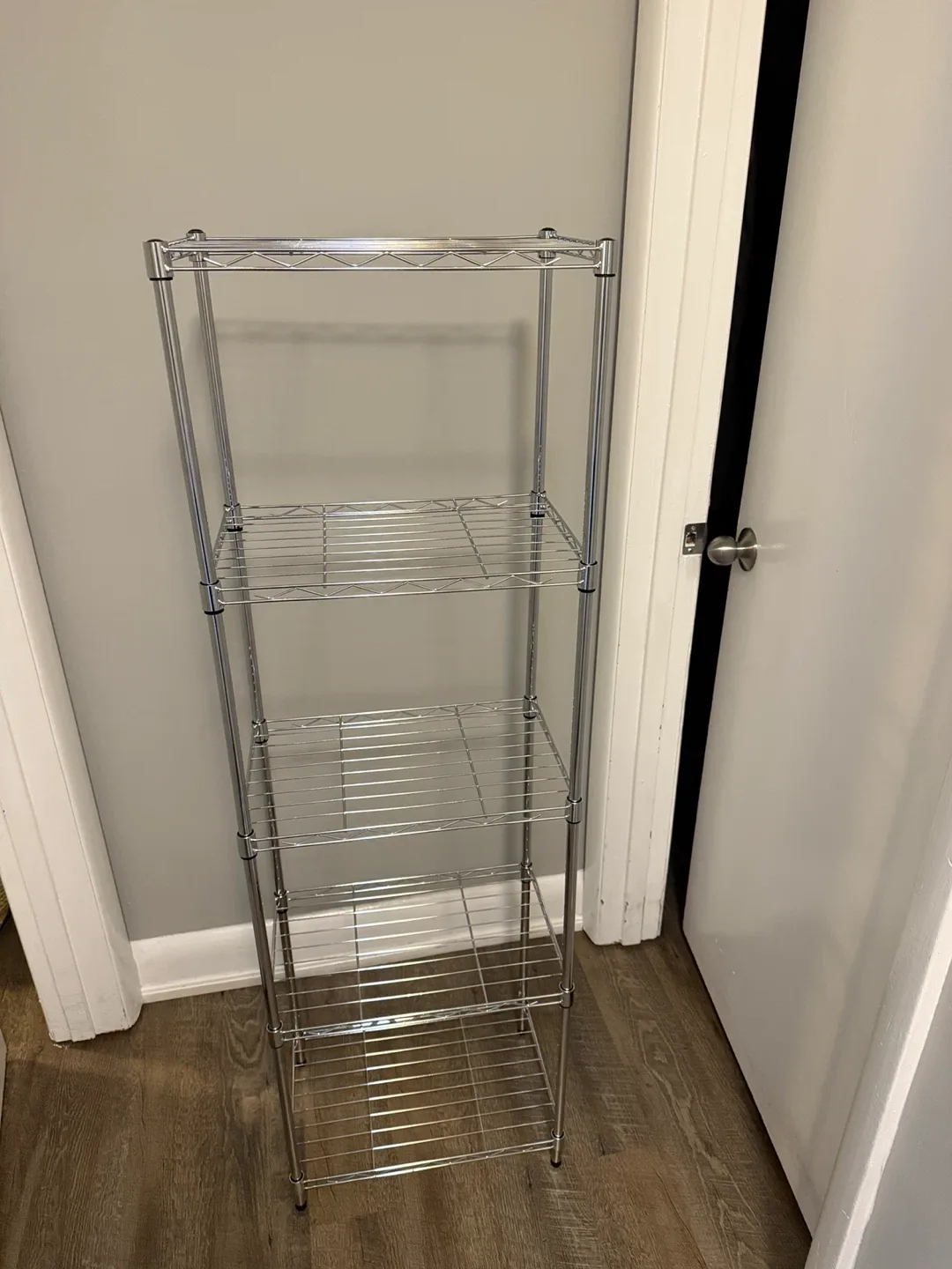 Chrome Metal 5-Tier Shelving Unit image indicator(2)