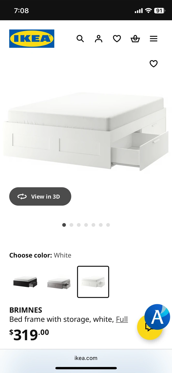 IKEA Brimnes White Queen Bed Frame - photo 2