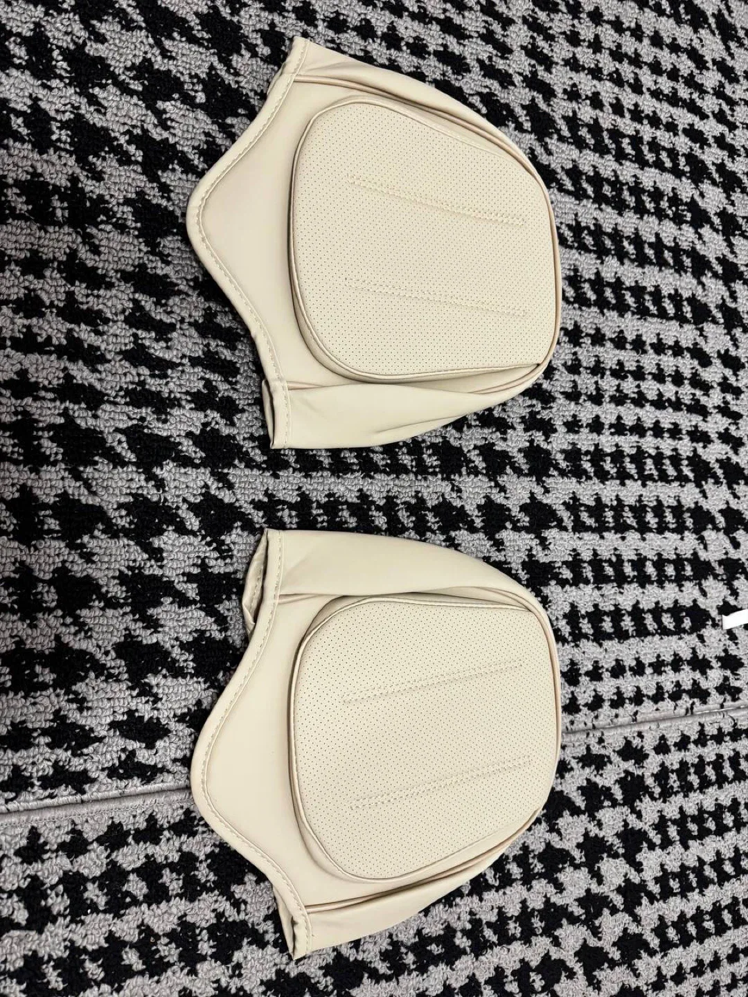 Geamoi Universal Luxury Leather Car Seat Covers – Beige Full Set image indicator(8)