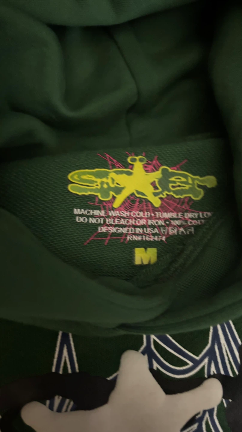 Sp5der Hoodie - Green, Size M - photo 3