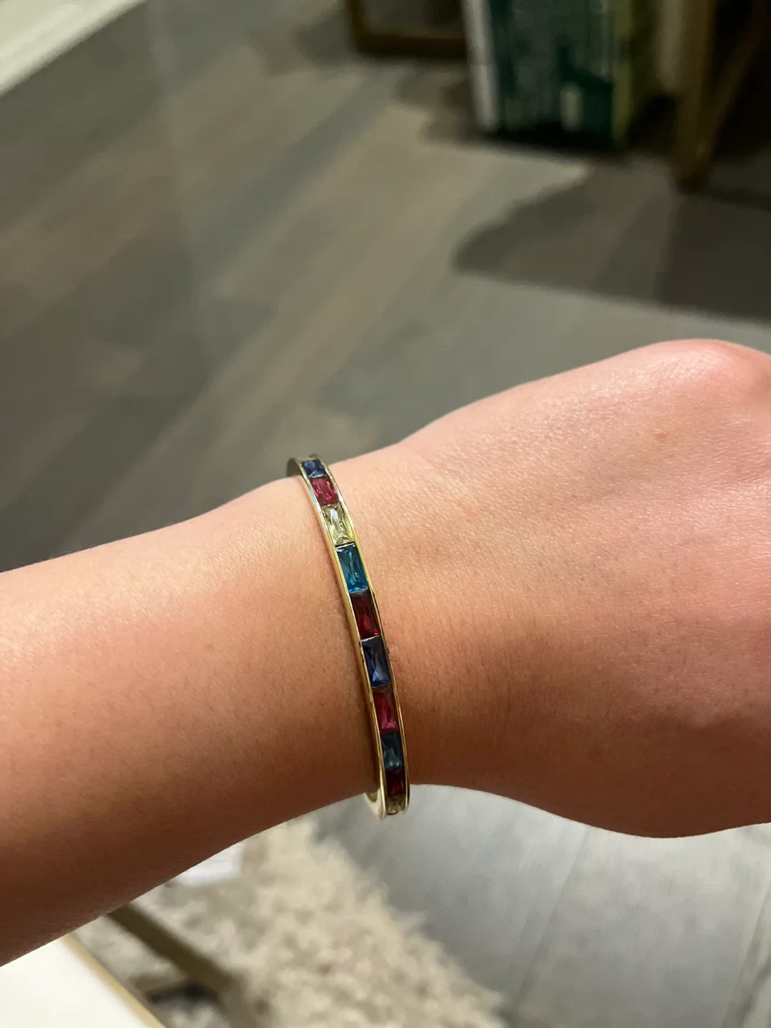 Kendra Scott Colorful Gemstone Gold Bangle Bracelet image indicator(2)