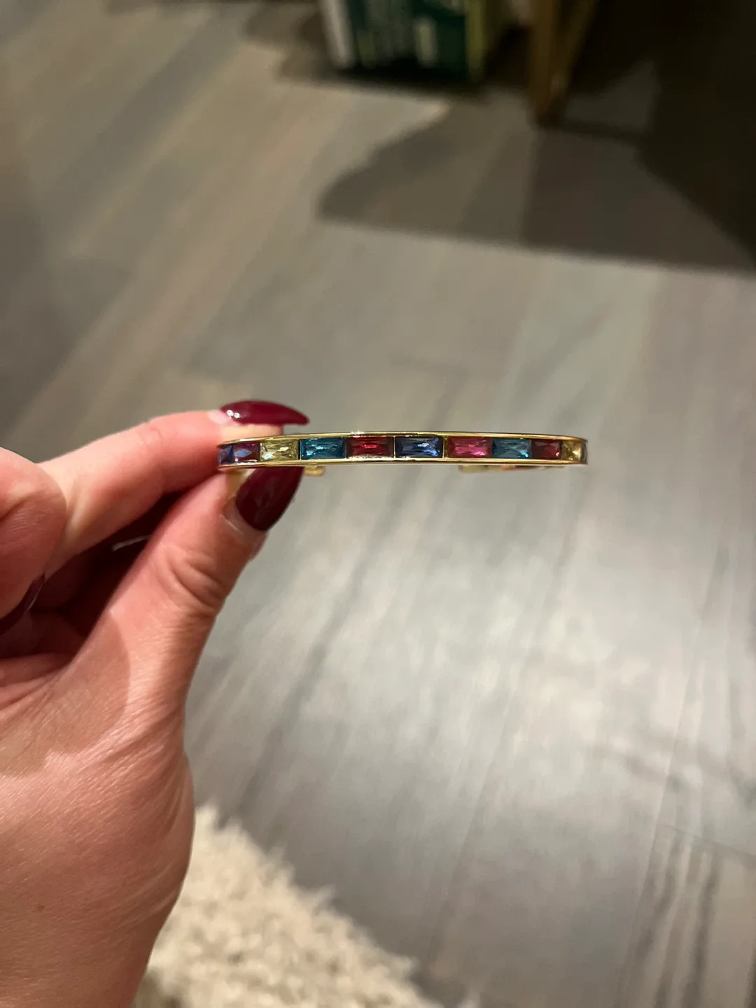 Kendra Scott Colorful Gemstone Gold Bangle Bracelet thumbnail