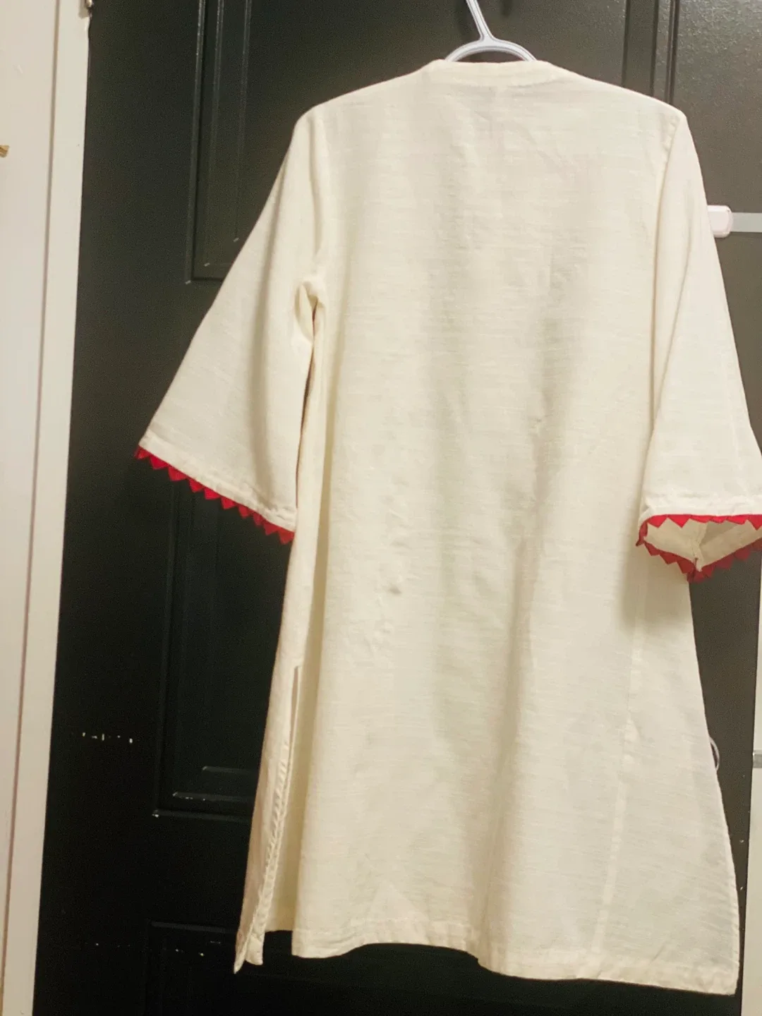 Ethnic by Outfitters Embroidered White Tunic Top- XS (wide) image indicator(2)