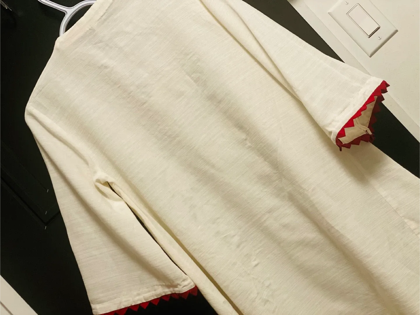 Ethnic by Outfitters Embroidered White Tunic Top- XS (wide) image indicator(3)