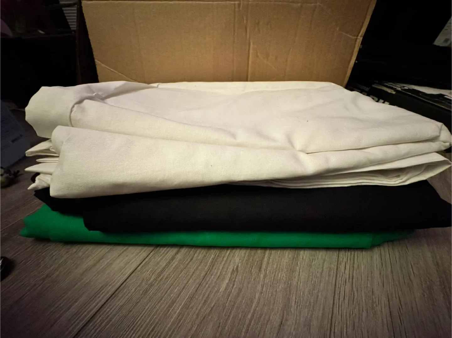 Backdrop stand with green,black and white backdrop thumbnail