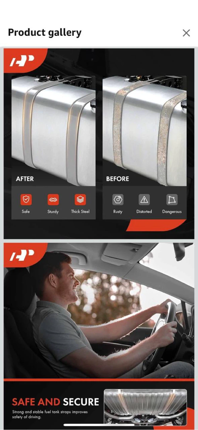 A-Premium Fuel Tank Straps  (Set of 2) – Fits Toyota Tundra 2007 - photo 4