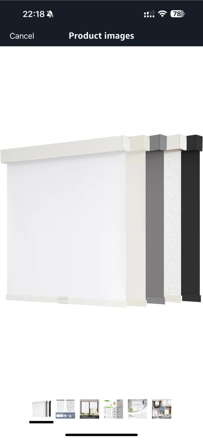 New LUCKUP Cordle White Roller Shade 72x72