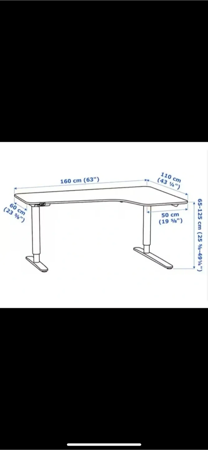 IKEA Bekant White Corner Desk - 63" x 43" image indicator(2)