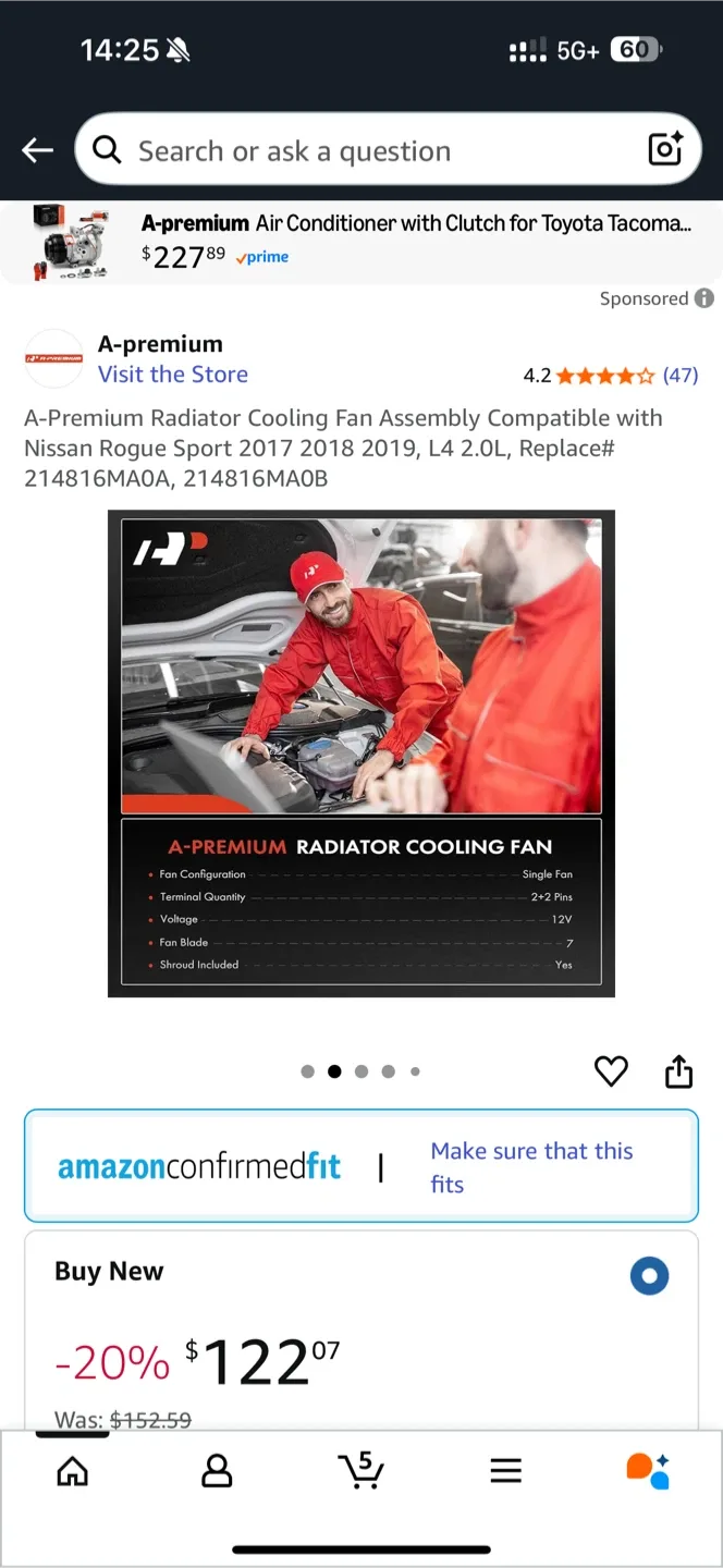 A-Premium Radiator Cooling Fan Assembly for Nissan Rogue Sport image indicator(4)