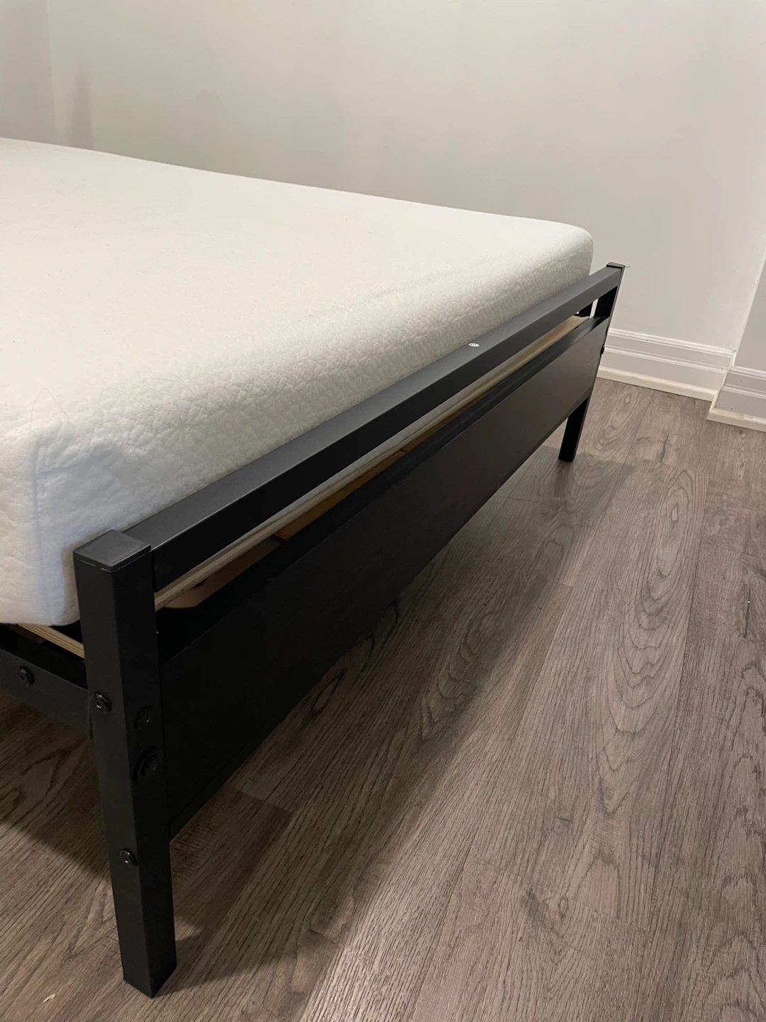 Black Bed Frame and mattress (full size) - photo 2