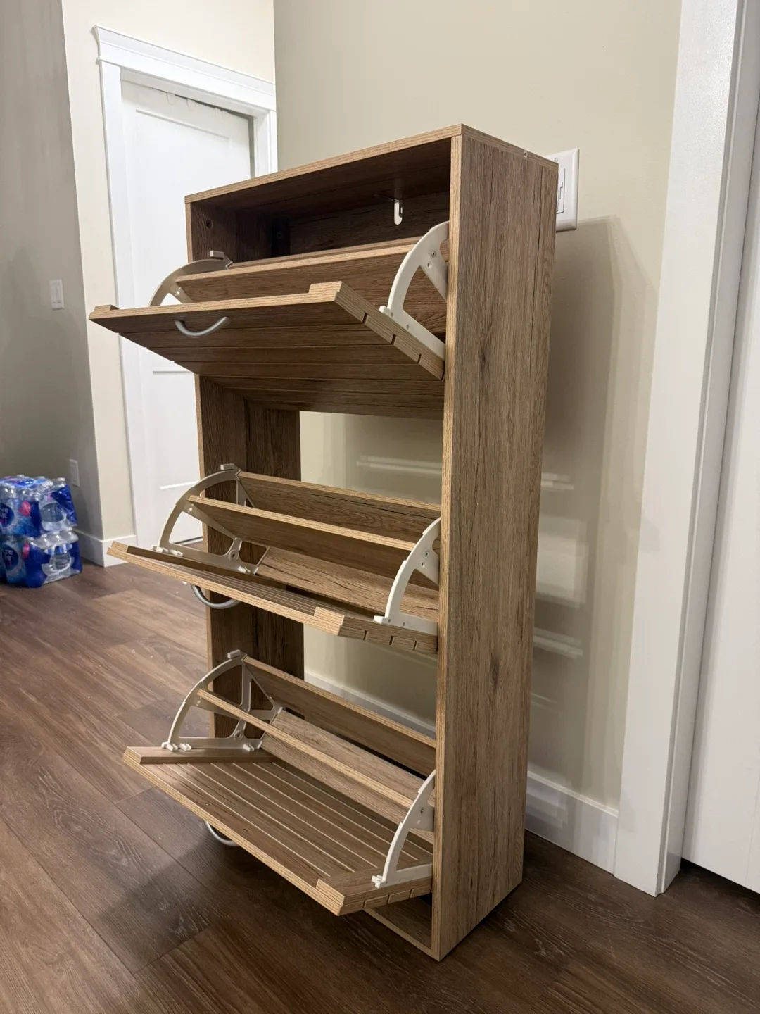 New Slim shoe storage cabinet with 3 flip drawers image indicator(2)