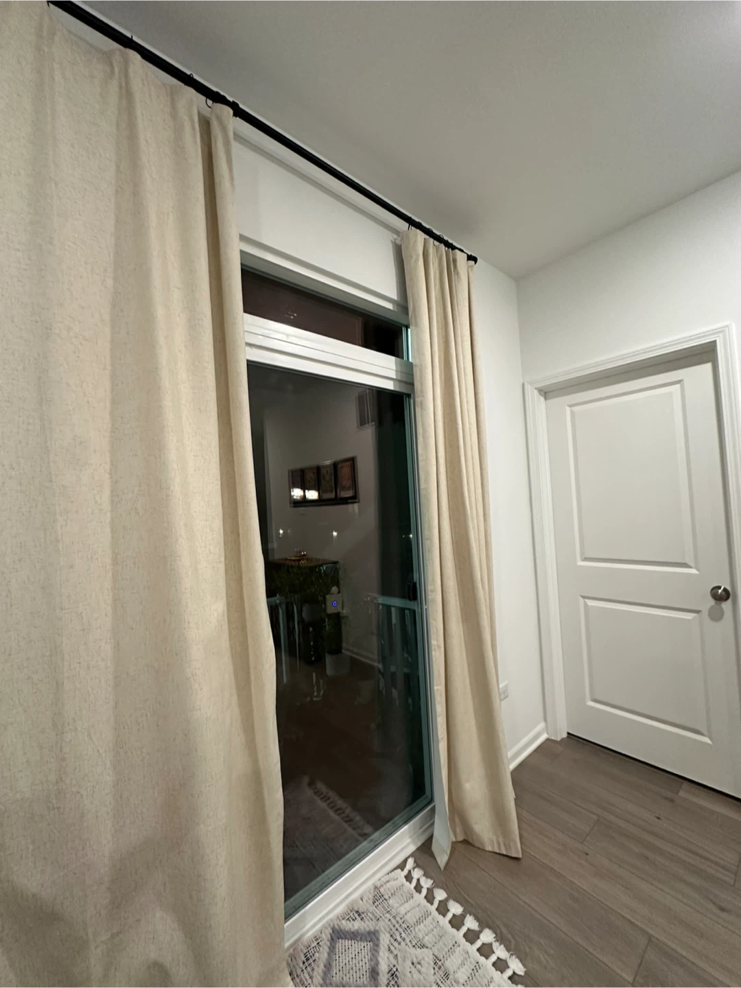 Beige blackout Curtains with rings and hooks - photo 3