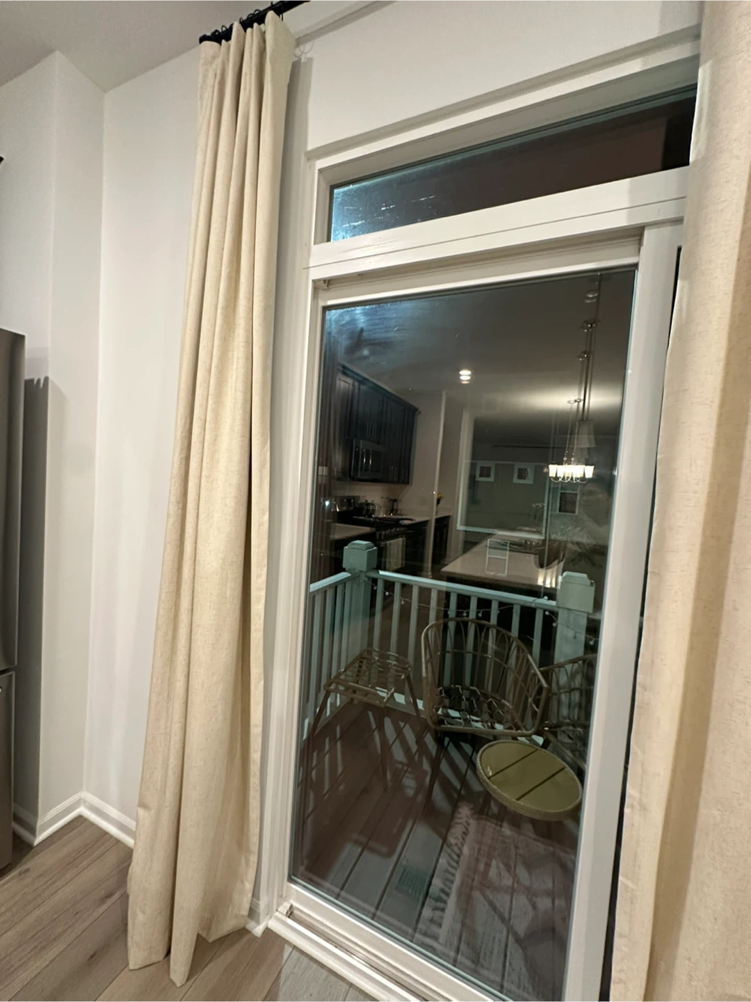 Beige blackout Curtains with rings and hooks - photo 2