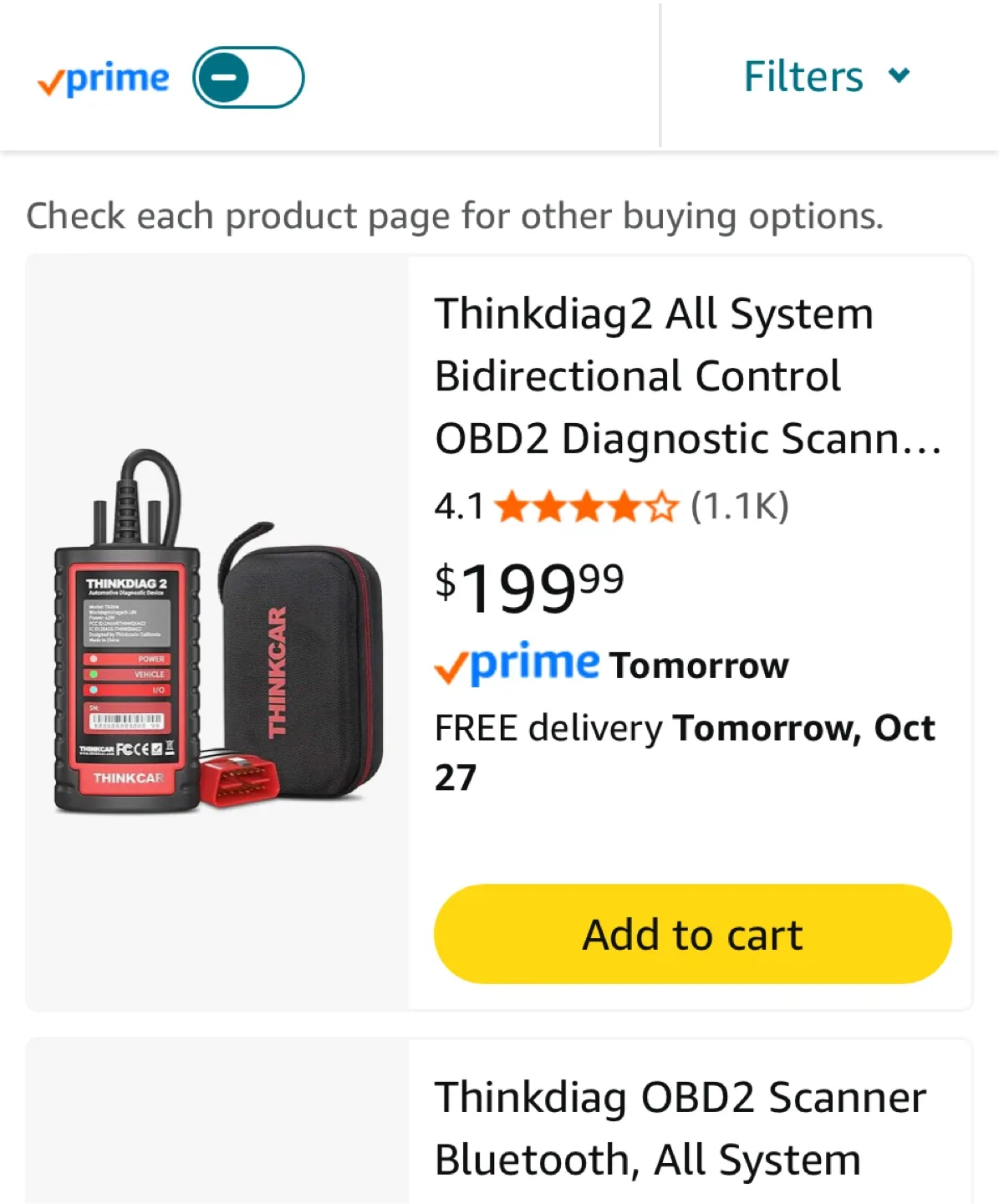 THINKCAR Thinkdiag 2 OBD2 Diagnostic Scanner thumbnail