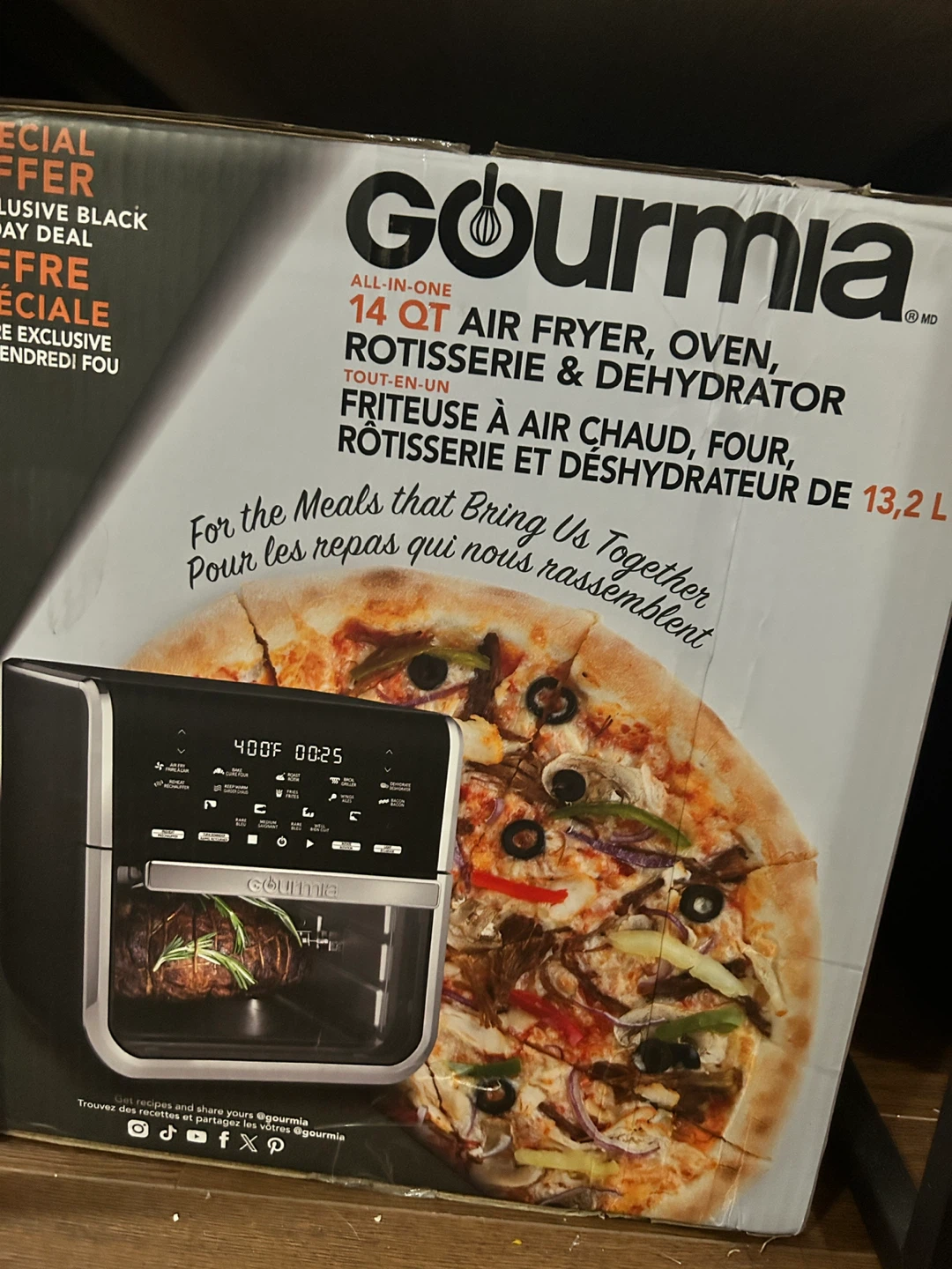 Gourmia 14 QT Air Fryer, Oven, Rotisserie & Dehydrator