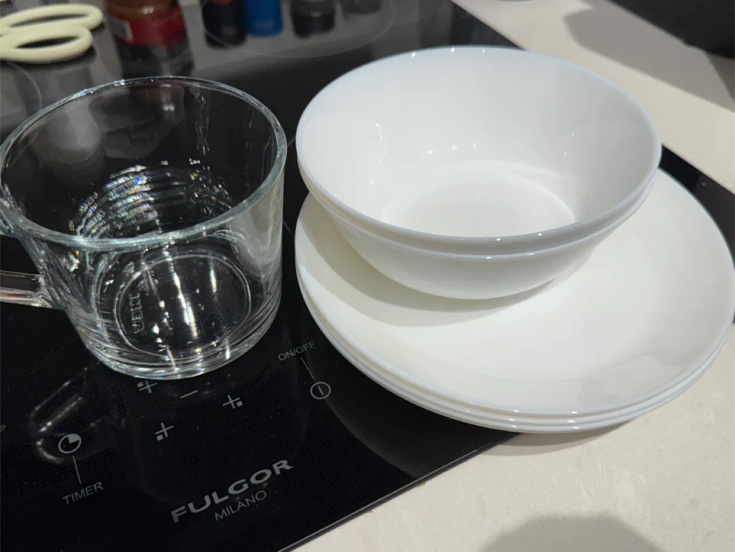 All dishes and cups total 5$