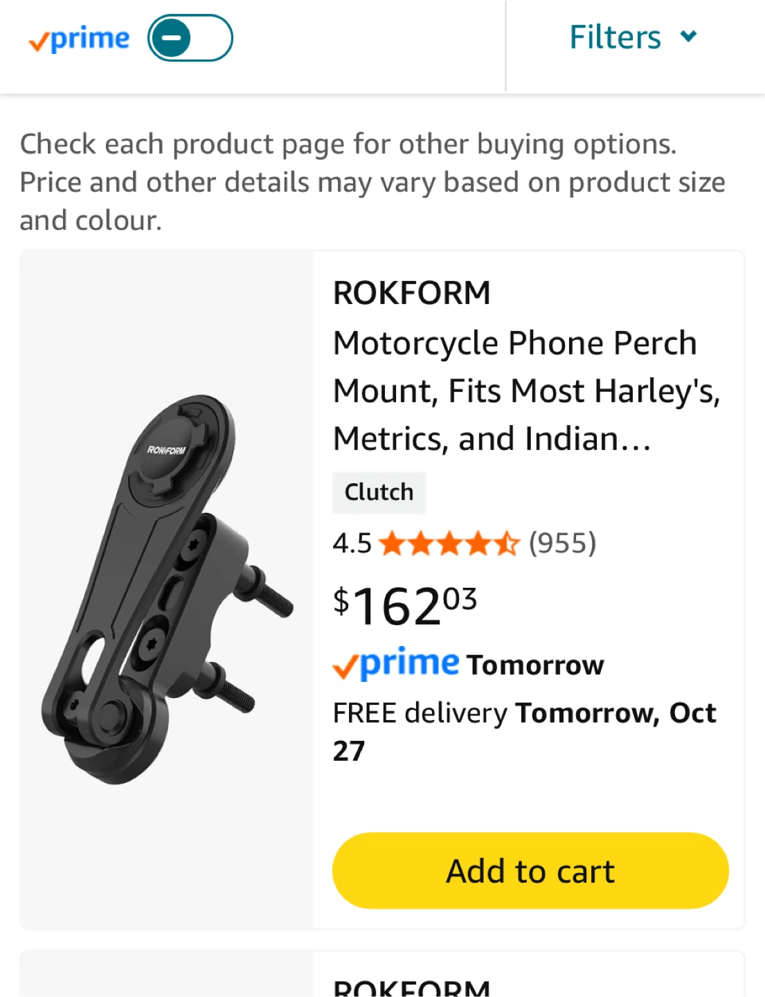 Rokform Aluminum Pro Series Motorcycle Phone Mount