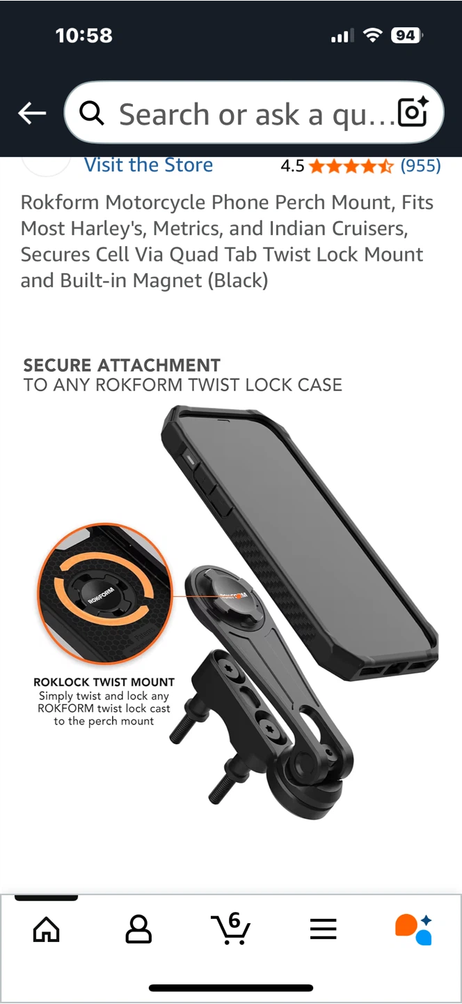 Rokform Aluminum Pro Series Motorcycle Phone Mount - photo 4
